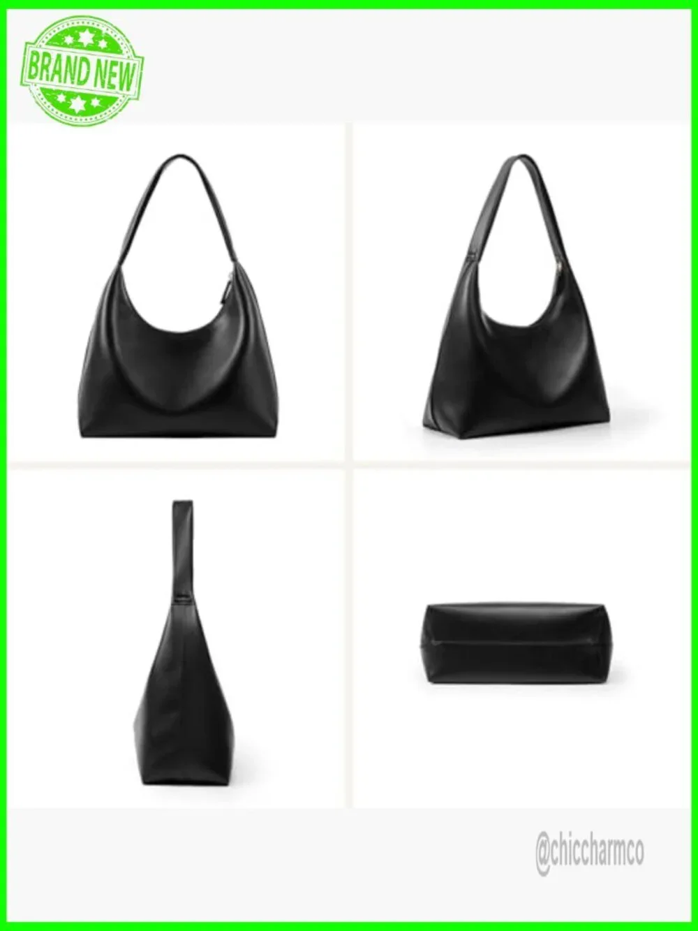 Small Hobo Bag PU Leather Shoulder Purse with Zipper Compartments